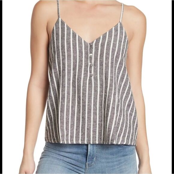 Abound Tops - 5/$25 Summer‎ Sale!!! Abound Grey & White Striped Tank Sz